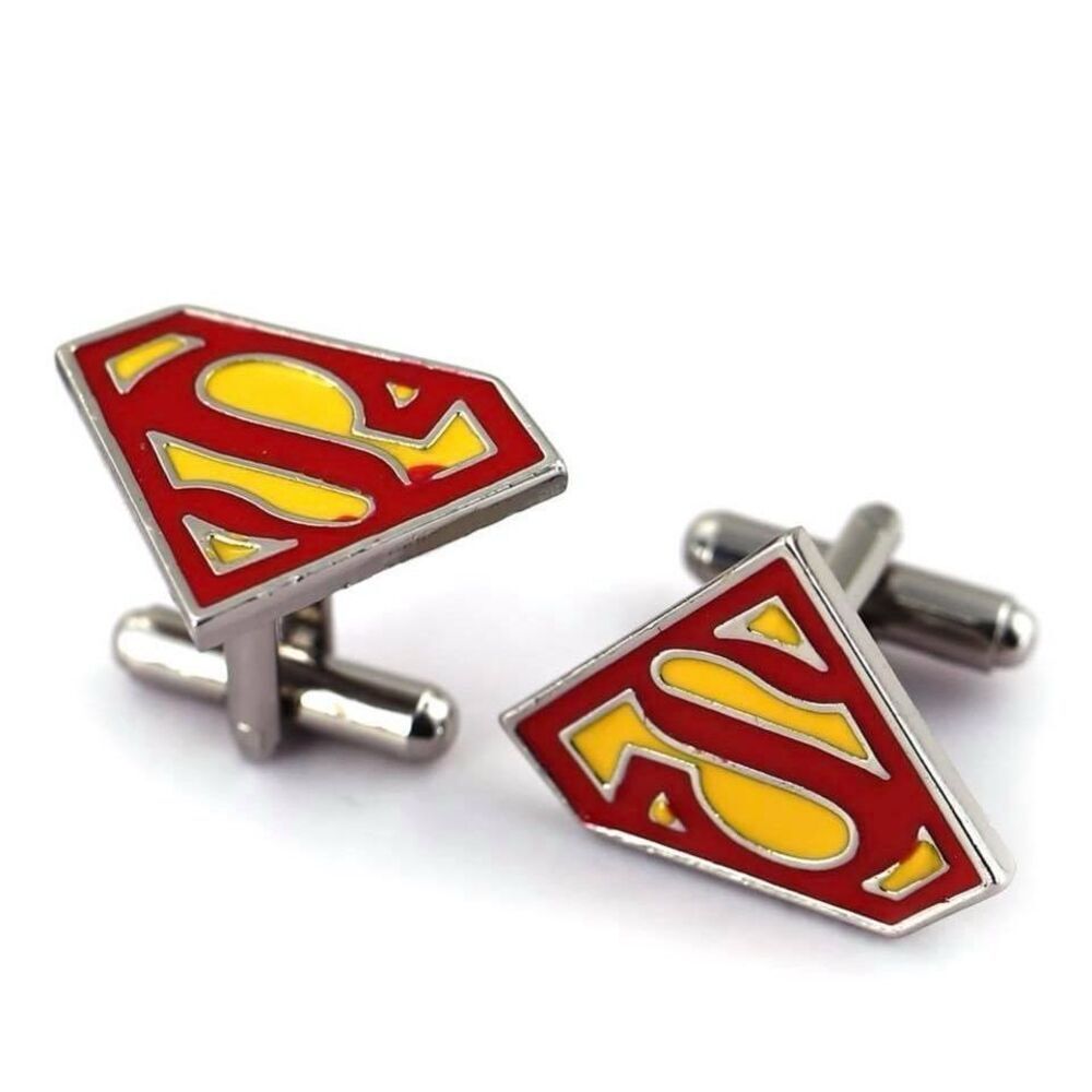 Brand New Mens Boutique Enamel DC Comics Superman Cufflinks Cuff Links